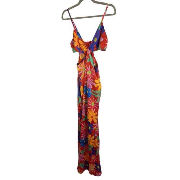 PatBO Aster Cutout Maxi Dress Spring Floral Colorful Art to Wear Prom Size 8 - Picture 9 of 12